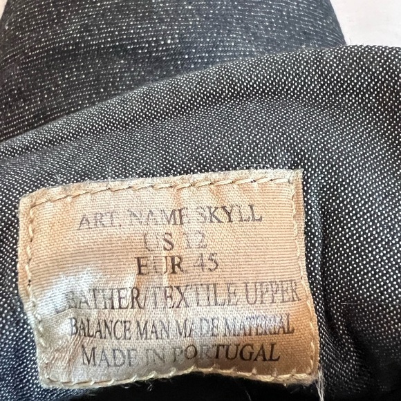 Bull Boxer Shoes Mens 12 Skyll Oxford Black Denim Leather Lace Up Handmade - Picture 5 of 5